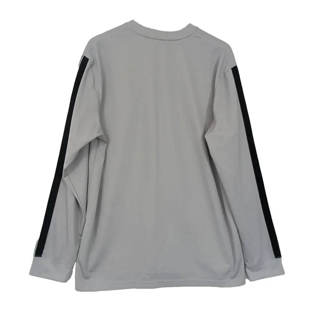 Nike Long Sleeve Shirt‎ Mens L Gray Black Stripes Athletic Athleisure Y2K Active